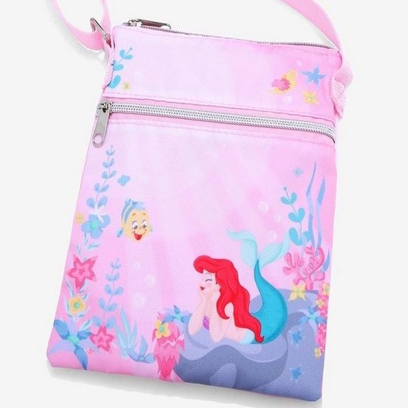 LOUNGEFLY DISNEY THE LITTLE MERMAID Underwater Daydream Passport CROSSBODY BAG! - Picture 1 of 4